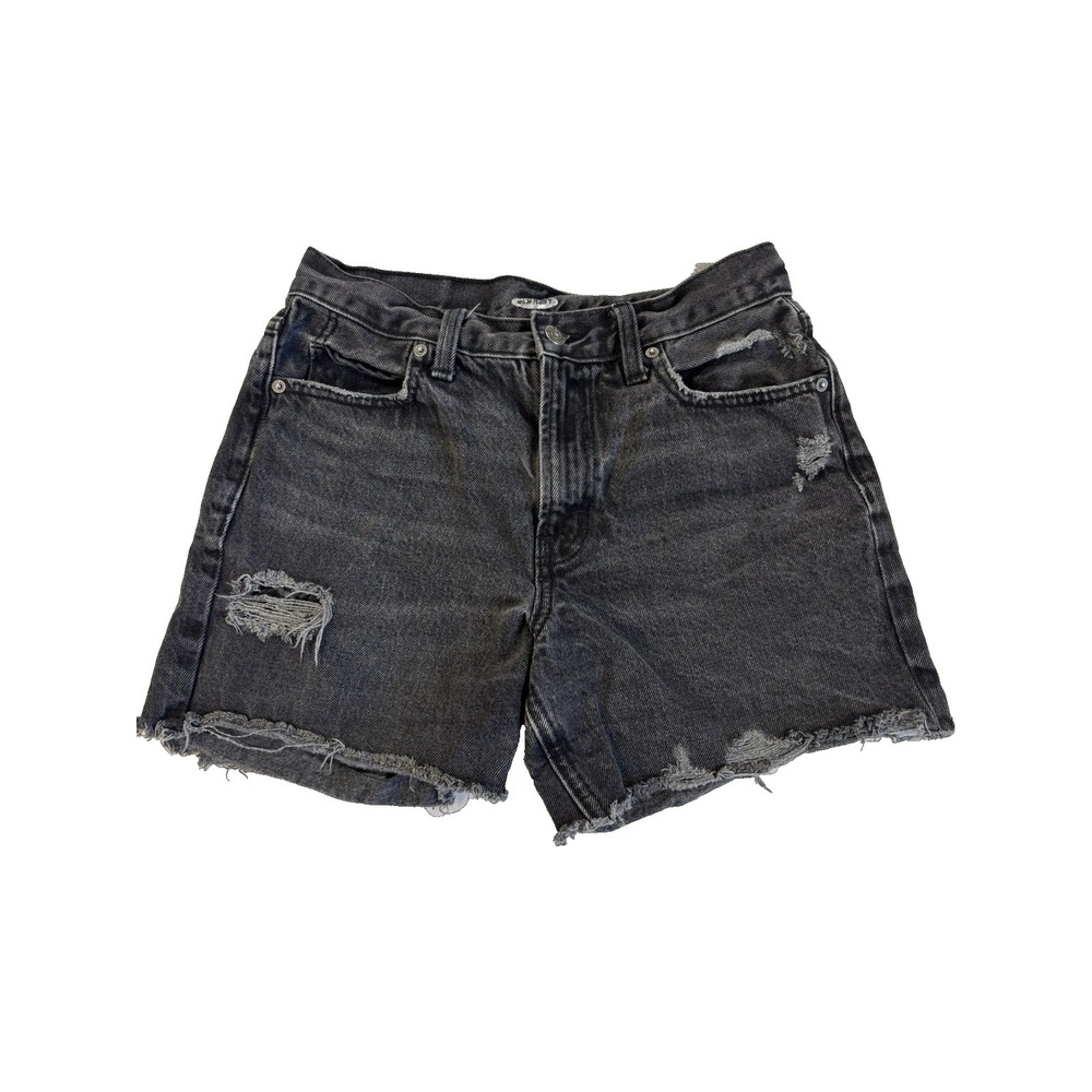 Old Navy Women's 0 Cotton Black Distressed Denim Shorts Rocker Baddie Festival
